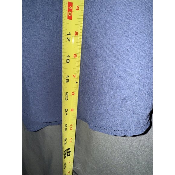 Forever 21 Button Up Top Size Small Short Ruffle Sleeved Blue Chiffon Pleated - Picture 6 of 12